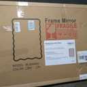 Wavy Mirror for Wall, 36"x24" Boho Bathroom Floor Vanity Mirror with Wooden Frame, for Bedroom, Living Room, Entryway, Farmhouse