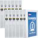 Avery Economy View 3 Ring Binders, 1" Round Rings, 12 White Binders (05711) (1.0")