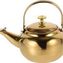 ABOOFAN Gold Whistling Tea Kettle, 14cm Stovetop Teapot, Stainless Steel Water Boilers, Beverage Carafe Pitcher with Infuser Camping Coffee Kettle for Home Kitchen Hotel