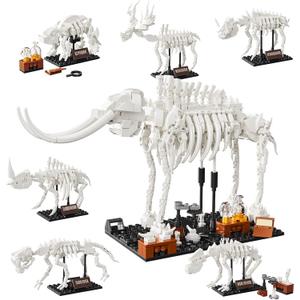 6 in 1 Fossil Building Kit, Compatible with Lego Dinosaur Natural History Museum, 6 Prehistoric Beasts in 1 Mammoth Building Set, Educational STEM Toys Discovery Gifts for Kids Ages 8+, 928 PCS
