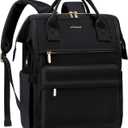 LOVEVOOK Laptop Backpack for Women, 18 Inch Work Teacher Nurse Bag, Large Capacity Business Computer Backpack Purse with USB Port, Stylish Casual Daypack for Travel, Black