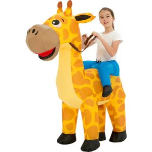 One Casa Blow Up Costume,Inflatable Costumes for Kids,Ride On Giraffe Costume,Halloween Costumes for Girls/Boys (4-6YRS)