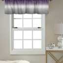 Windows Valances Curtain Purple and Grey Ombre Kitchen Valances Rod Pocket Gradient Gradual Color Modern Window Treatment Short Topper Curtains for Kitchen Bathroom Living Room 1 Panel,54 x 18 inch