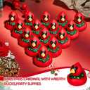 DEEKIN 24 Pcs Christmas Cardinal with Wreath Rubber Ducks 2 Inch Christmas Themed Rubber Ducks for Holiday Party Favors Seasonal Events Award Gifts