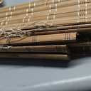 LazBlinds No Tools No Drill Cordless Bamboo Roman Shades, Light Filtering Window Treatment, Roll Up Bamboo Blinds for Windows 29'' W x 72'' H, Brown