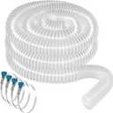 PVC Dust Collection Hose 2 1/2" x 20' - Heavy PVC Fume Collection Hose for Workshop, Woodworking, Dust Collection Systems (White)