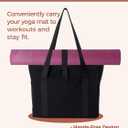 Large Light Weight Tote Bag for Women, Yoga Gym Beach Travel Bag, Fits 15.6" Laptop & Yoga Mat, Waterproof Taslon