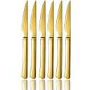 culterman Gold Steak Knives，Ultra-Sharp Stainless Steel Cutlery Set, Dinner Knives 6-Piece Stainless Steel kitchen Serrated Best Steak Knife kitchen Sets Dishwasher Safe (Gold)