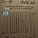 Cumbor 29.7-48" Baby Gate for Stairs, Mom's Choice Awards Winner-Dog Gate for Doorways, Auto Close Safety Pet Gate for Dogs Indoor, Easy Install Pressure Mounted Child Gate with Walk Thru Door, Black