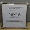 16x16 Picture Frame Wood 12x12 with Mat, Natural Solid Walnut Wooden Rounded Corner Photo Frames with Tempered Glass for Hanging Displaying Horizontally or Vertically