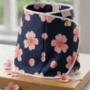 BLUE, WHITE, AND PINK FLOWER BAG WITH POCKETS