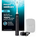 Philips Sonicare 4100 Rechargeable Electric Toothbrush, Advanced Plaque Removal, Pressure Sensor, Includes Brush Head Case, Black BD5003AZ