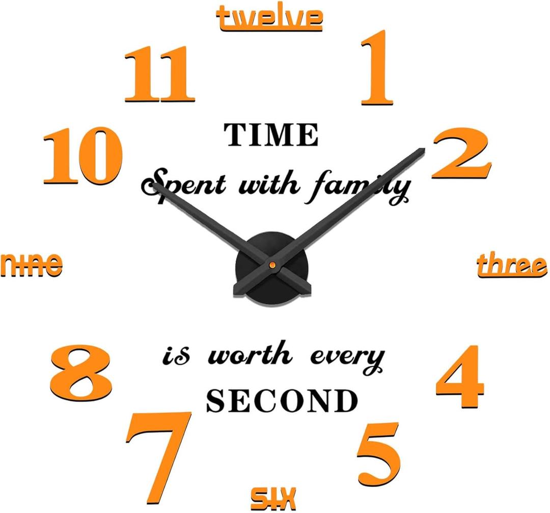 VANGOLD Design Decorative Wall Clock for Home Decor (Gold and Black Decor) (Gold Black)
