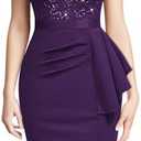 Miusol Women's Elegant Cap Sleeve Sequin Lace Cocktail Dress XL