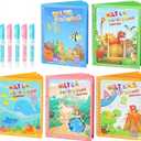 5 Pack Reusable Water Coloring Book for Toddlers, Water Doodle Book Toys, Paint with Water Books,Mess-Free Coloring Book, Portable Educational Doodle Drawing Toy,Educational Learning Kits Gifts, Small