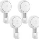 Elegear Suction Cup Shower Hooks for Loofah, Robe, Towel, Heavy Duty (4-Pack) Waterproof , Reusable Vacuum Suction Hooks for Bathroom Kitchen (Large)