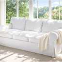 Heavy Cotton Ektorp Sofa 3 Seat Cover Replacement is Made Compatible for IKEA Ektorp Three Seat Sofa (White Sofa)