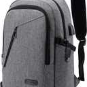 WENIG Laptop Backpack,Business Travel Anti Theft Backpack for Men Women with USB Charging Port,Slim Durable Water Resistant Computer Backpack Fits 15.6 Inch Laptop Notebook,Grey