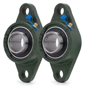 XIKE 2 Pcs UCFL206-20 Bore 1-1/4" Pillow Block Flange Mounted Ball Bearings, Solid Cast Iron Base and Self Aligning Chrome Steel Sealed Bearings.