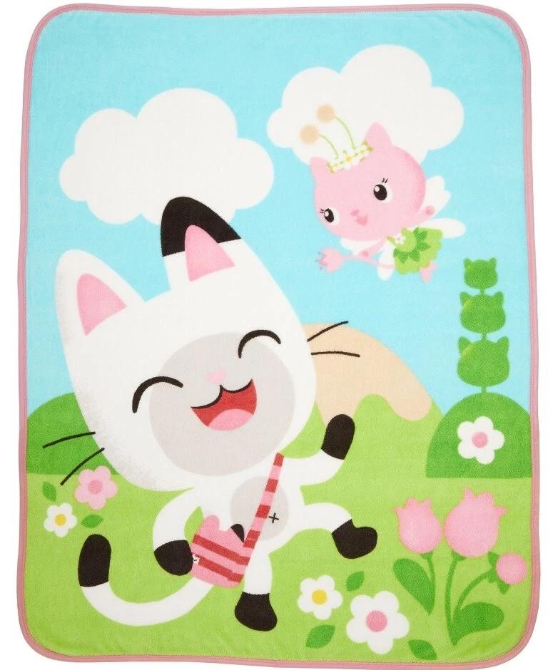 Gabby's Dollhouse "Flowery Fun" Kids 46" x 60" Throw Blanket  Gabby's Dollhouse "Flowery Fun" Kids 46" x 60" Throw Blanket