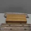 Wood Curtain Rods for Windows: 1 Inch Diameter Adjustable Drapery Rods 48" to 86", 2 Pack Heavy Duty Window Rod with Imitation Wood Grain Leaf Pattern Finials