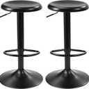 CAROLMADE Bar Stools Set of 2, Adjustable Metal Bar stools Swivel Counter Height Stool Backless Barstools for Kitchen Island Pub, Black