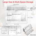 Large Size Silicone Tooth Brush Holder for Bathroom with Drainage, White Marble Toothbrush Holders, Easy Clean Bathroom Countertop Organizer Detachable Makeup Organizer for Vanity