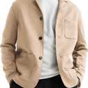 WZIKAI Men's Casual Sport Coat Jacket Regular Fit Lightweight Suit Jacket for Men Khaki XL