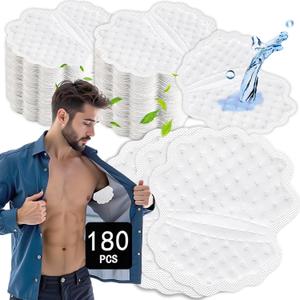 Arme Armpit Sweat Pads, 180 Pcs Wider and larger Underarm Sweat Pads for Men Hyperhidrosis, Disposable Sweat Pads for Under Arms, Sweat Free Armpit Protection for Outdoor Work Meeting (3.93L4.52W5H)