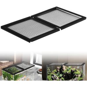 Screen Cover with Hinged Door Compatible with 10, 15 High, 20 X-Tall Gallon Aquariums/Terra Terrarium & Other Glass Tanks - Reduce The Risk of Pet Escape, Ensure Smooth Ventilation