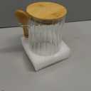 Glass Jar Sugar Container with Bamboo Spoons Lids 16 oz Sugar Bowl Coffee Bar Food Storage Jar Cereal Nuts Salts Coffee Tea Flour Sugar Container Spice Jar