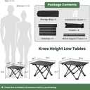 2 Pack Camping Table Foldable, Portable Folding Beach Table, Black-M, Medium-22.1″L