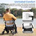 Walkers for Seniors with Seat, Walker Wheelchair Combo, 2 in 1 Rolling Walker Transport Wheelchair Lightweight Foldable, 10" Big Wheels Transport Chair with Brakes,Grey