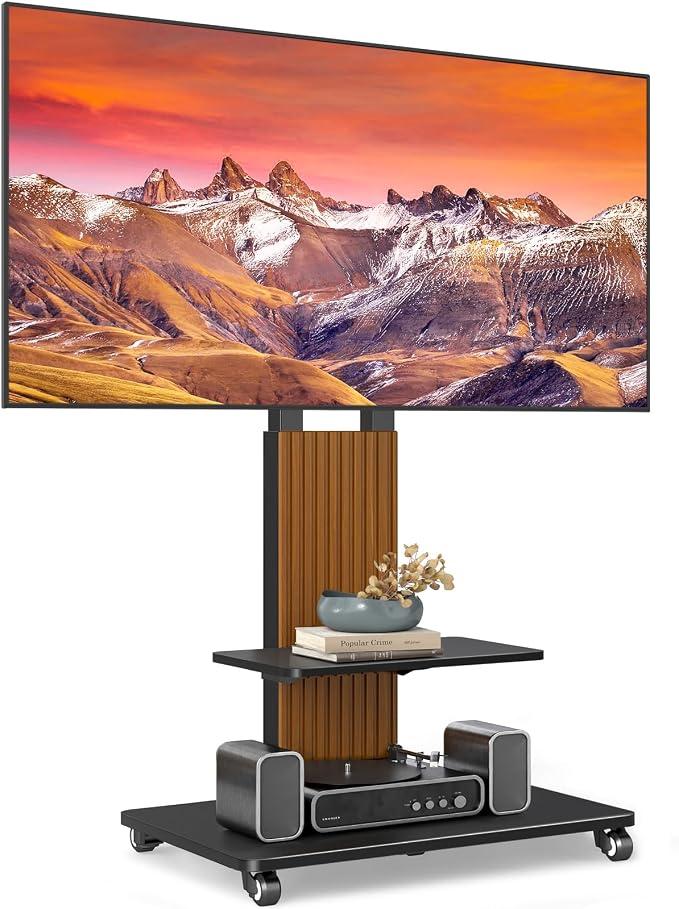 TVON Heavy Duty Rolling TV Stand for 55-100 inch Large Screens