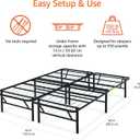 Amazon Basics Bed Frame with Storage, Foldable Metal Platform, Sturdy Steel, No Box Spring Needed, 14-inch High, Tool-Free Setup, Noise Free, Easy Assembly, Queen Size, Black