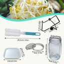 4 Pack Wide Mouth Sprouting Jar Kit, Lids, Stands, Trays & Cleaning Brushes
