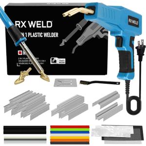 RX WELD Plastic Welder, 2 in 1 Welding Kit Repair Welder 1000PCS Hot Stapler for Car Bumper Cracks, Kayaks, Plastic Toys, Patent Number D1052628