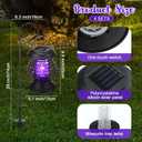 Qualirey 4 Pcs Outdoor Waterproof LED Solar Bug Zapper 2 in 1 Hanging Mosquito Zapper Mosquito Killer Outdoor Cordless Garden Waterproof Fly Insect Killer for Backyard Farm Patio