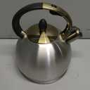 Stove top Whistling Tea Kettle Food Grade Stainless Steel Teapot of 5-layer base for Camping & Kitchen(Brushed, 2.64 Qt)