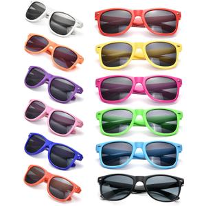 SUNOVELTIES 12 Pack Neon Colors Sunglasses Classic Retro Party Favors Sunglasses for Unisex Adult (Multicolor)