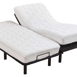 Kingnex Quilted Split King Mattress Topper Pad for Adjustable Bed Breathable Fitted Fluffy Pillow Top Mattress Pad