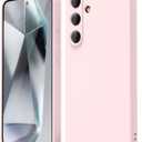 oakxco for Samsung Galaxy S24 FE Phone Case Liquid Silicone, Thin Slim Soft Rubber Gel TPU Plain Simple Cover for Women Girl Cute, Matte Solid Color, Light Pink