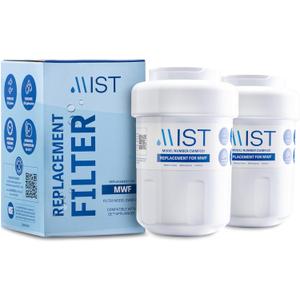 MIST Replacement for MWF Water Filter for GE, Refrigerator Water Filter compatible with MWFP, MWFA, GWF, HWF, Smart Water, WFC1201, Kenmore 9991, 469991, WFC1201, GSE25GSHECSS (2 pack)