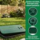1pcs 113c Series Replacement Irrigation Valve Box Cover (12 x 17 Inch), Heavy Duty PP Sprinkler Box Lid with Protective Plug, UV-Resistant Water Valve Protector for Outdoor Lawn & Garden, Green