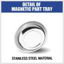 HORUSDY Magnetic Tray | 3-Piece | Round Magnetic Parts Tray | 3 Inch 4 Inch 6 Inch Magnetic Tray for Mechanic's | Stainless Steel