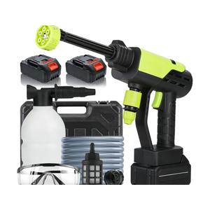 Portable Pressure Washer Cordless - 1200 PSI Battery Powered Cordless Pressure Washer for Car, Patio & Fence - Ergonomic Handle Design with 6-in-1 Nozzle & Charger (Two Batteries)