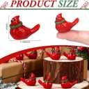 Pinkunn 100 Pcs Mini Resin Cardinal Bird Figurines Decoration Tiny Red Cardinal Bird Figurines Christmas Ornaments for Gift Xmas Miniature Garden Crafts Cake Topper Christmas Decoration