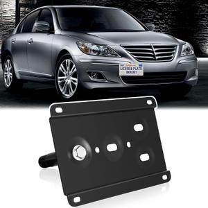 Front Bumper License Plate Mount Compatible with 2010-Up Hyundai Genesis Coupe No Drill Front Tow Hook License Plate Frame Anti-Theft Bracket Holder Mounting Kit Car Accessories