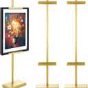 DAJAVE 2 Pack Adjustable Tabletop Easel Stand for Picture Frames, Gold Picture Frame Stands for Display, Photo Frame Holder Stand for Sign,Art, Picture Frames (29 Inch)