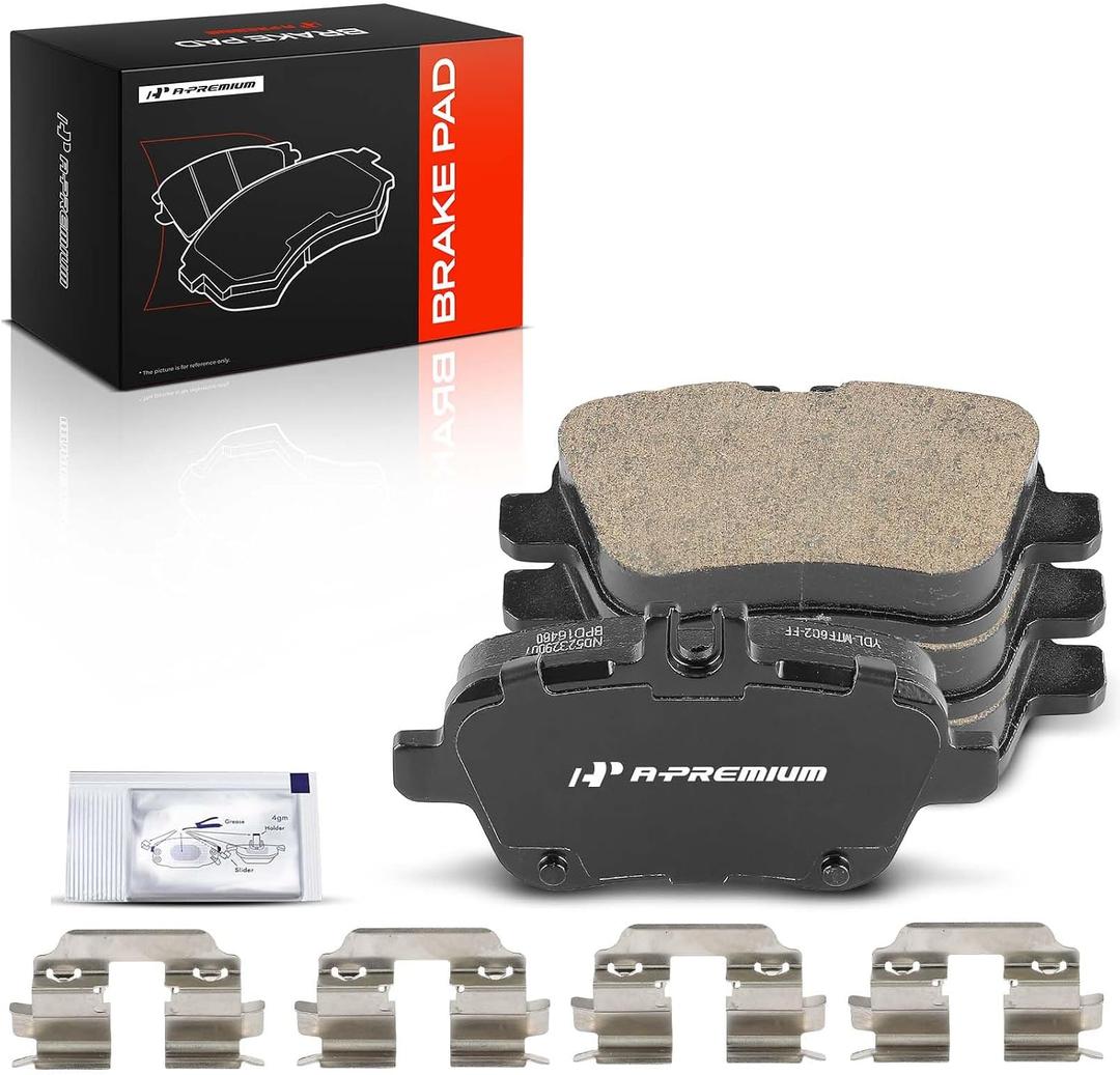 A-Premium Rear Ceramic Brake Pads Set Compatible with Mercedes-Benz CLA250 2014-2017, GLA250 2015-2020, SLC300, SLK250, SLK300, SLK350, B250, B250e, B Electric Drive & Infiniti QX30, 4-Pack